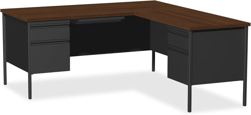 Lorell Fortress Series Left - Pedestal Desk and Industrial Grade Steel Construction 66" W x 30"D x 29.50"H (LLR - LLR6091X) - SchoolOutlet