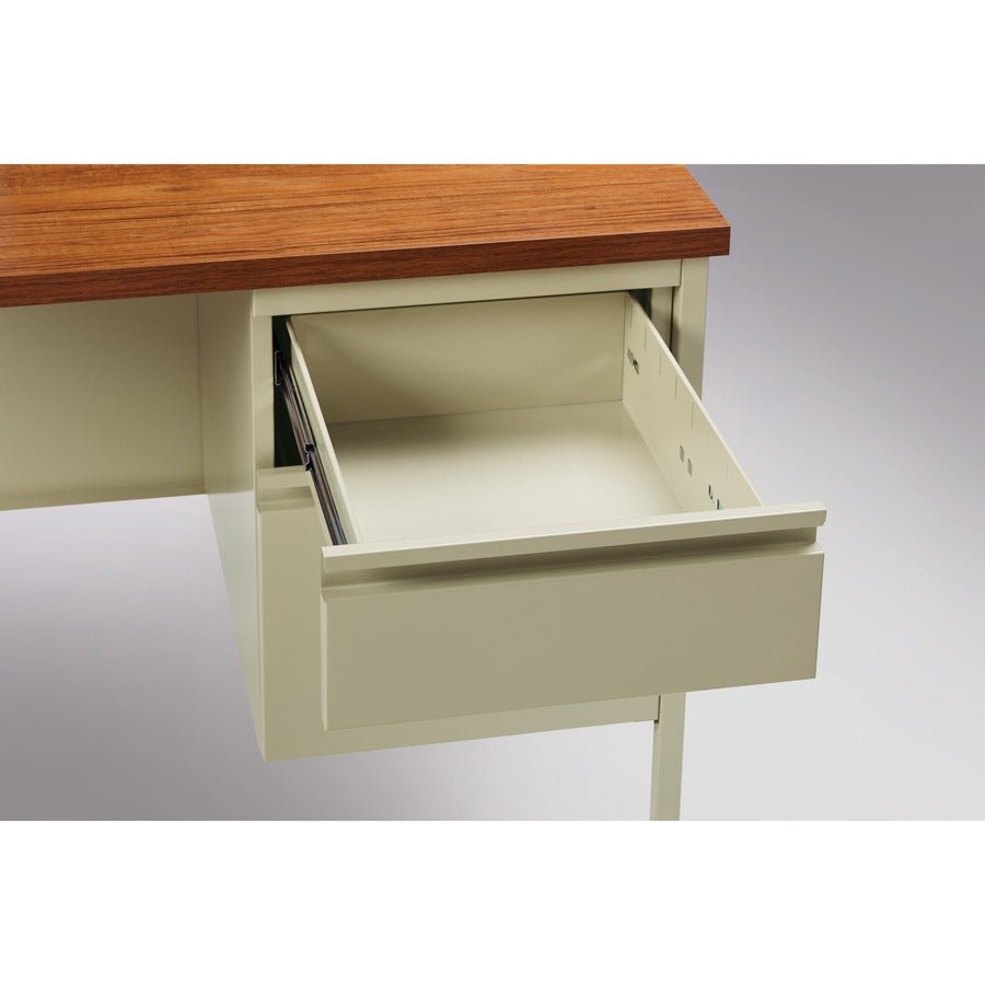 Lorell Fortress Series Right - Pedestal Return with Reinforced Steel Frame and Industrial Grade Laminate Surface 42"W x 24"D x 29.50"H (LLR - LLR6092X) - SchoolOutlet