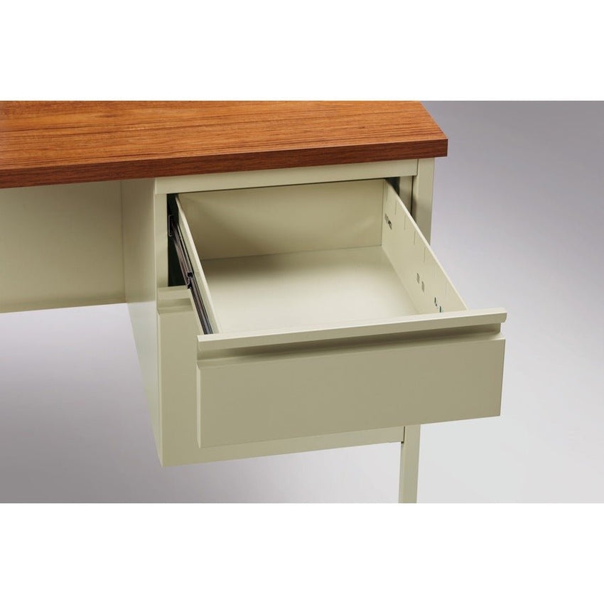 Lorell Fortress Series Right - Pedestal Return with Reinforced Steel Frame and Industrial Grade Laminate Surface 42"W x 24"D x 29.50"H (LLR - LLR6092X) - SchoolOutlet