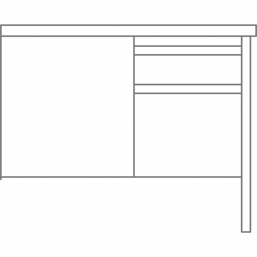 Lorell Fortress Series Right - Pedestal Return with Reinforced Steel Frame and Industrial Grade Laminate Surface 42"W x 24"D x 29.50"H (LLR - LLR6092X) - SchoolOutlet