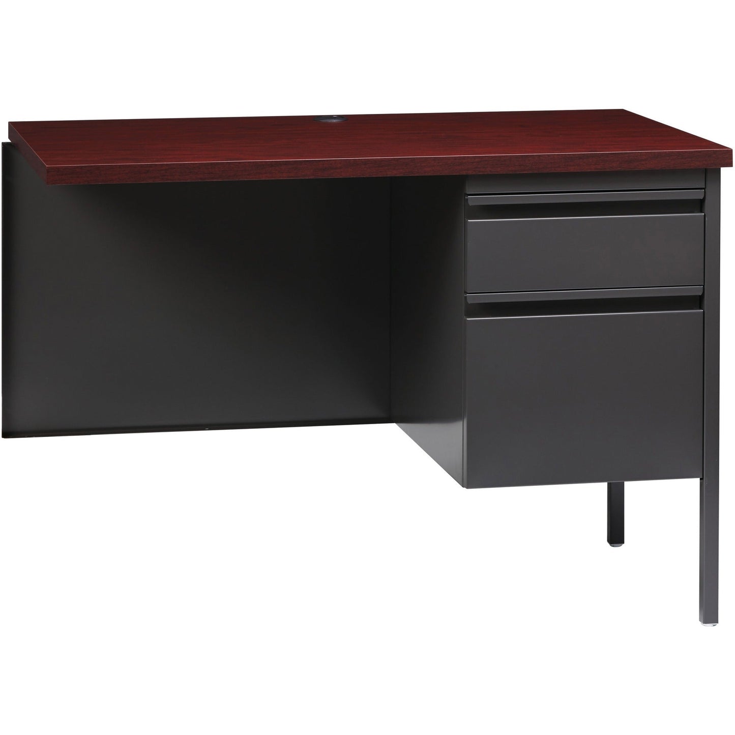 Lorell Fortress Series Right - Pedestal Return with Reinforced Steel Frame and Industrial Grade Laminate Surface 42"W x 24"D x 29.50"H (LLR - LLR6092X) - SchoolOutlet