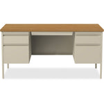 Lorell Fortress Series Double - Pedestal Desk with Reinforced Steel Frame and Industrial Grade Laminate Surface 42