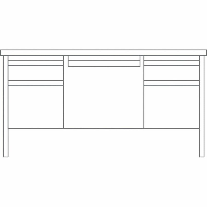 Lorell Fortress Series Double - Pedestal Desk with Reinforced Steel Frame and Industrial Grade Laminate Surface 42"W x 24"D x 29.50"H (LLR - LLR6092X - DBL) - SchoolOutlet
