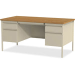 Lorell Fortress Series Double - Pedestal Desk with Reinforced Steel Frame and Industrial Grade Laminate Surface 42