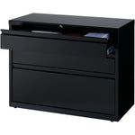 Lorell Fortress Series 3 - Drawer Box/Box/File Lateral File Black Baked Enamel Steel 36