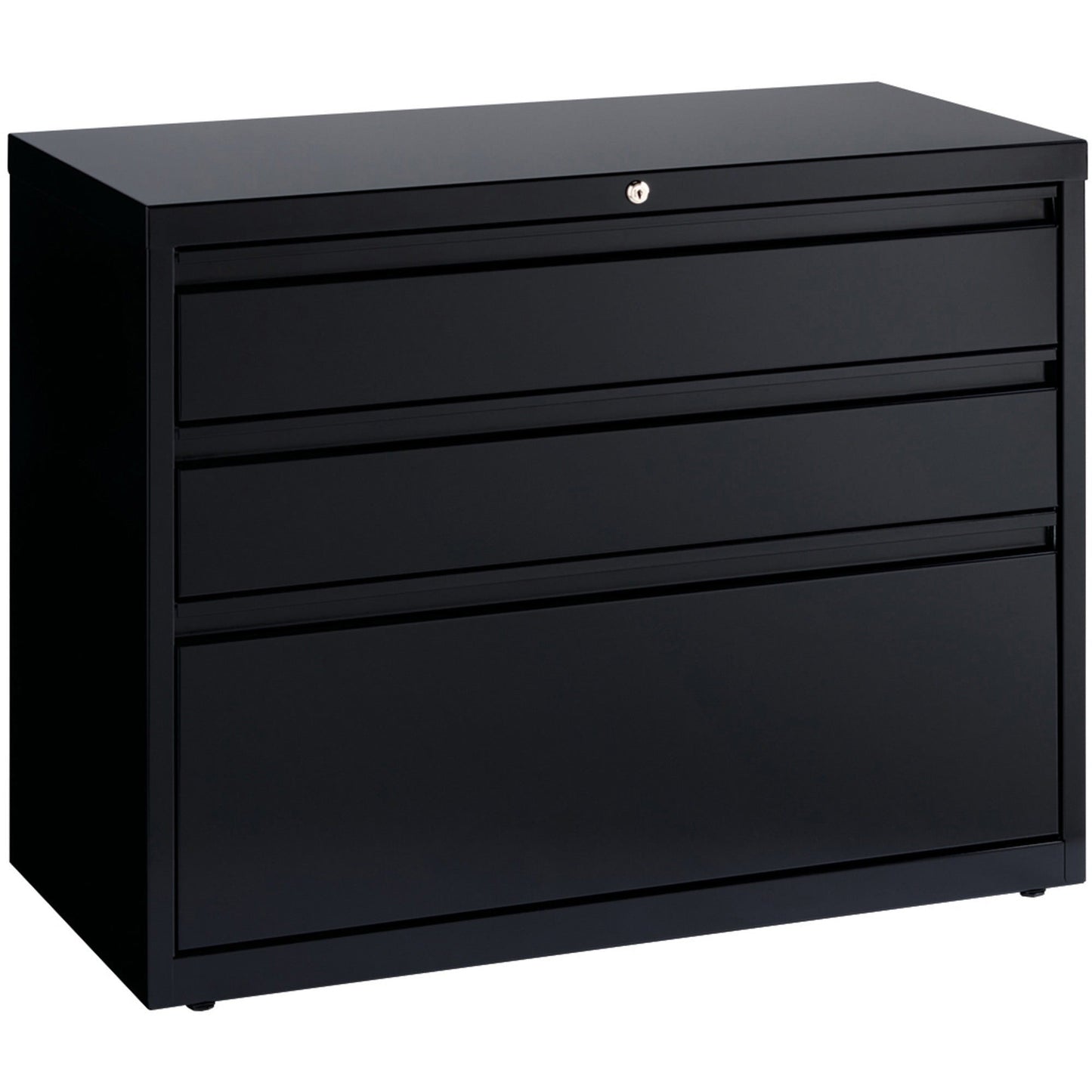 Lorell Fortress Series 3 - Drawer Box/Box/File Lateral File Black Baked Enamel Steel 36"W x 18.6"D x 28"H (LLR - LLR60929) - SchoolOutlet