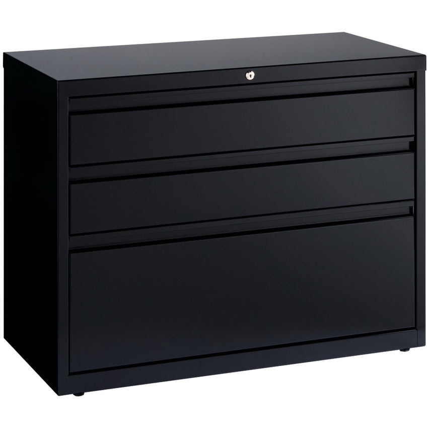 Lorell Fortress Series 3 - Drawer Box/Box/File Lateral File Black Baked Enamel Steel 36"W x 18.6"D x 28"H (LLR - LLR60929) - SchoolOutlet