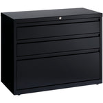 Lorell Fortress Series 3 - Drawer Box/Box/File Lateral File Black Baked Enamel Steel 36