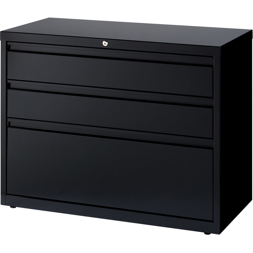 Lorell Fortress Series 3 - Drawer Box/Box/File Lateral File Black Baked Enamel Steel 36"W x 18.6"D x 28"H (LLR - LLR60929) - SchoolOutlet