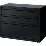Lorell Fortress Series 3 - Drawer Box/Box/File Lateral File Black Baked Enamel Steel 36