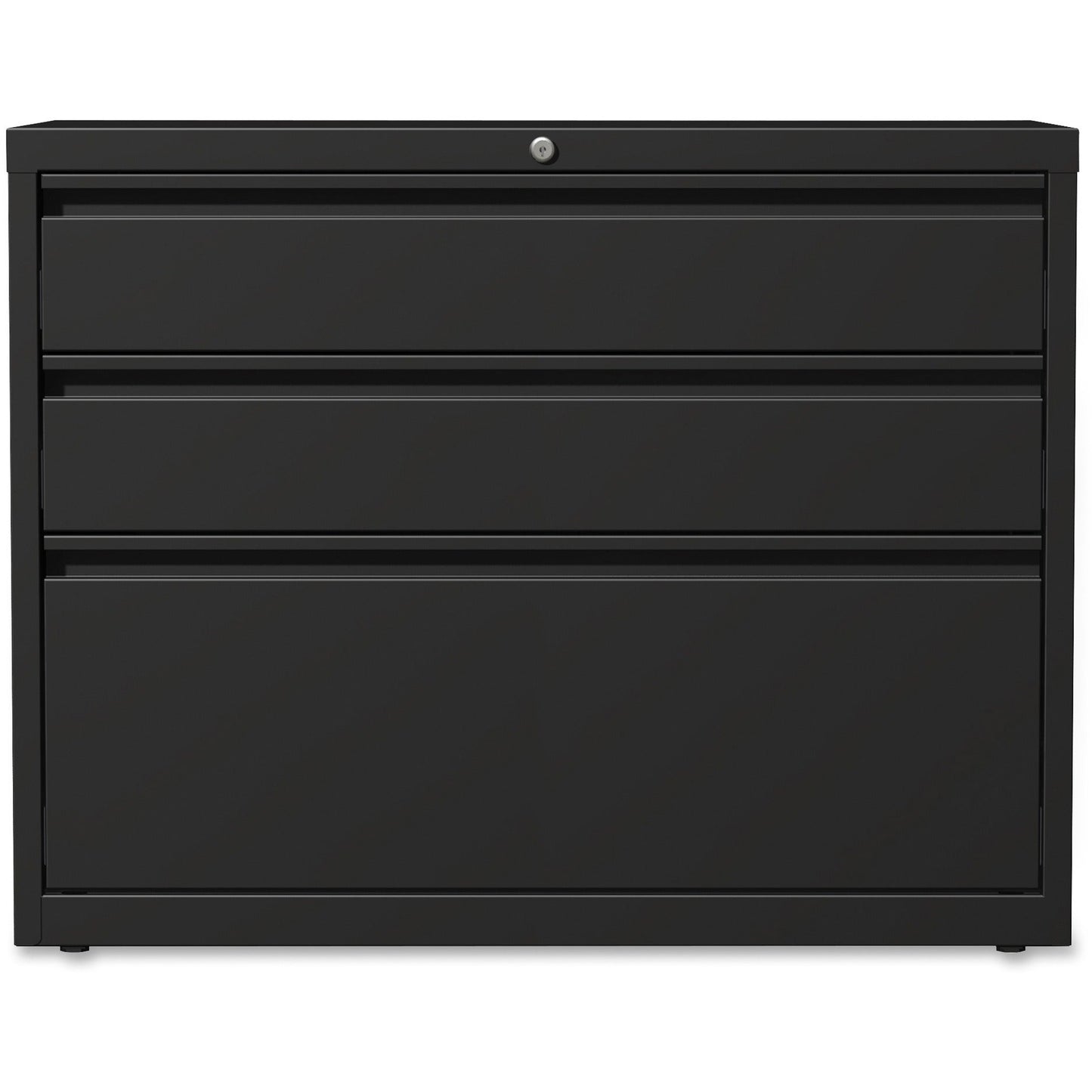 Lorell Fortress Series 3 - Drawer Box/Box/File Lateral File Black Baked Enamel Steel 36"W x 18.6"D x 28"H (LLR - LLR60929) - SchoolOutlet