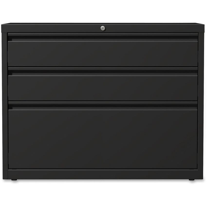 Lorell Fortress Series 3 - Drawer Box/Box/File Lateral File Black Baked Enamel Steel 36"W x 18.6"D x 28"H (LLR - LLR60929) - SchoolOutlet