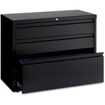 Lorell Fortress Series 3 - Drawer Box/Box/File Lateral File Black Baked Enamel Steel 36