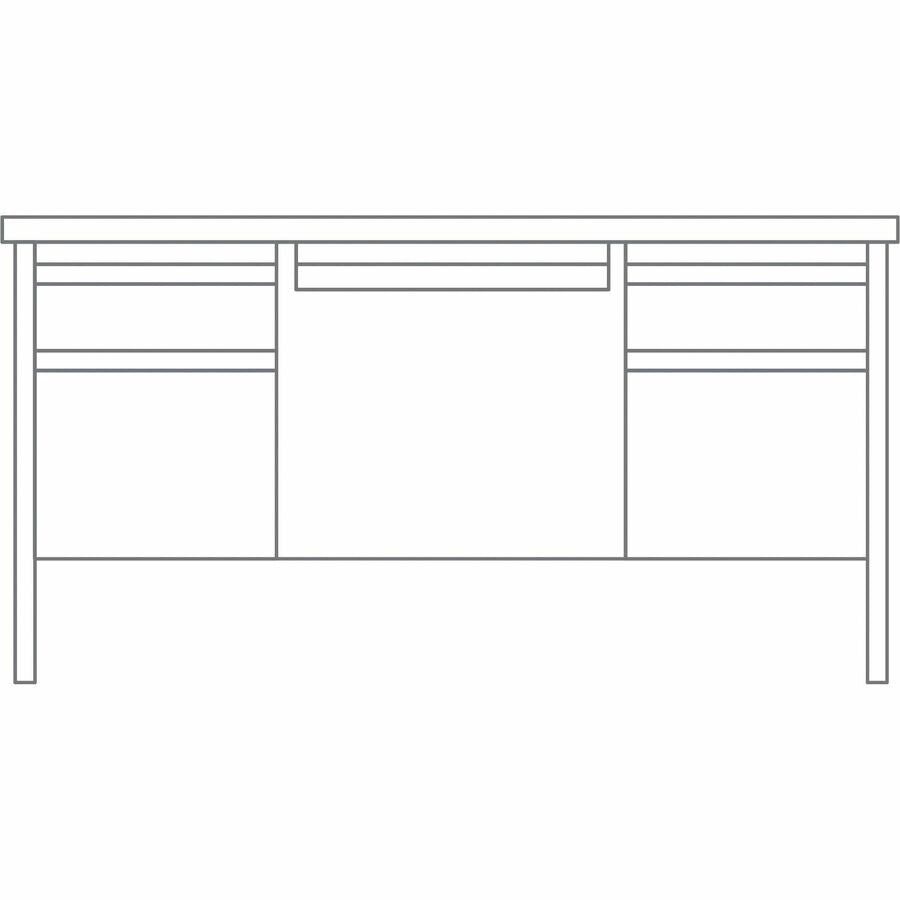 Lorell Fortress Series Steel Double - Pedestal Desk with Maple Laminate Top and Centralized Locking Storage 60"W x 29.5"D x 30"H (LLR - LLR60930) - SchoolOutlet