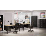 Lorell Fortress Series Steel Double - Pedestal Desk with Maple Laminate Top and Centralized Locking Storage 60