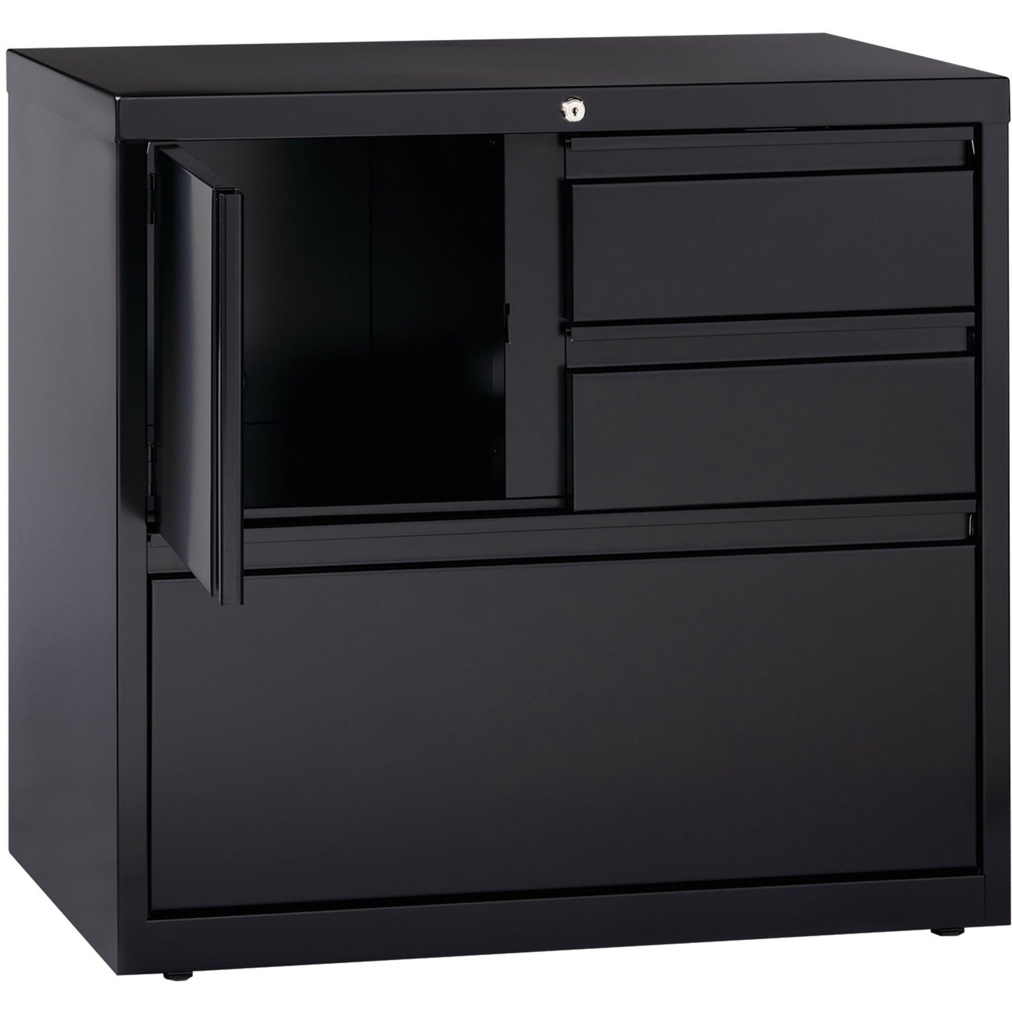 Lorell Fortress Series 30 Inch Personal Storage Center Lateral File 3 Drawers Locking Steel Cabinet (LLR - LLR6093X) - SchoolOutlet