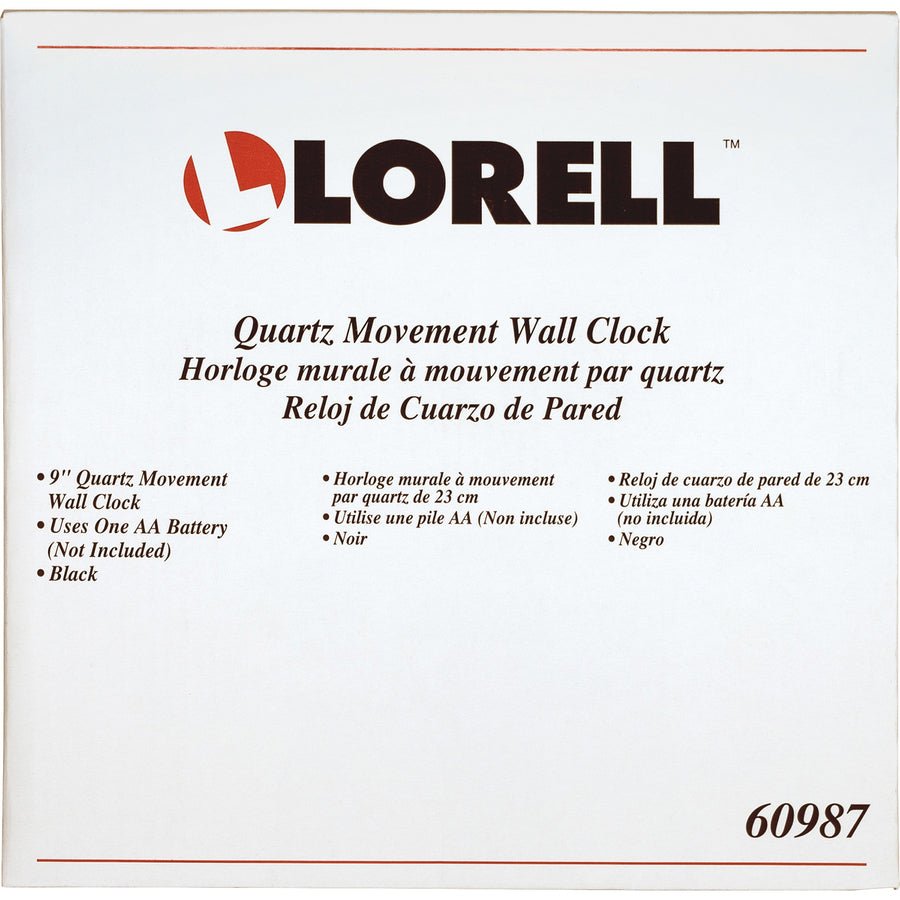 Lorell 9" Round Wall Clock with Quartz Movement and Easy - to - Read Dial (LLR - LLR60987) - SchoolOutlet