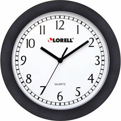 Lorell 9" Round Wall Clock with Quartz Movement and Easy-to-Read Dial (LLR-LLR60987)
