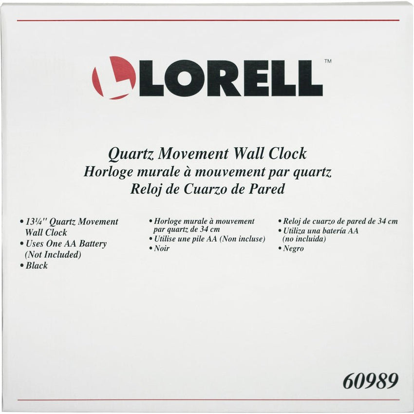 Lorell 13 - 1/4" Round Wall Clock with Quartz Movement and Easy - to - Read Dial (LLR - LLR60989) - SchoolOutlet