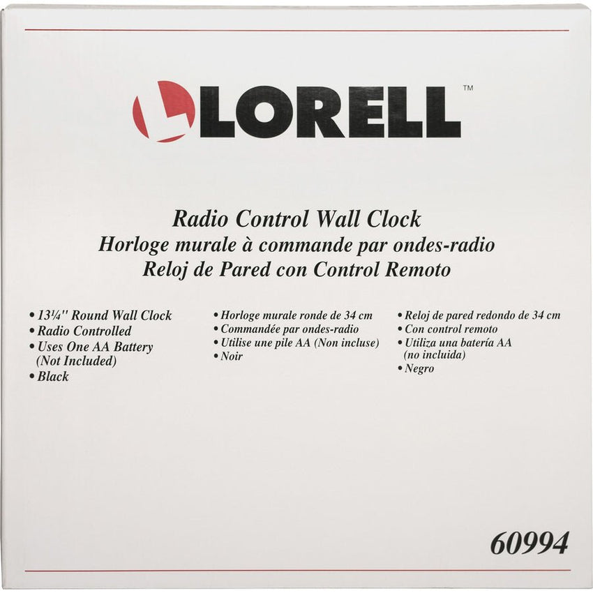 Lorell 13 - 1/4" Radio - Controlled Wall Clock with Atomic Time Synchronization (LLR - LLR60994) - SchoolOutlet