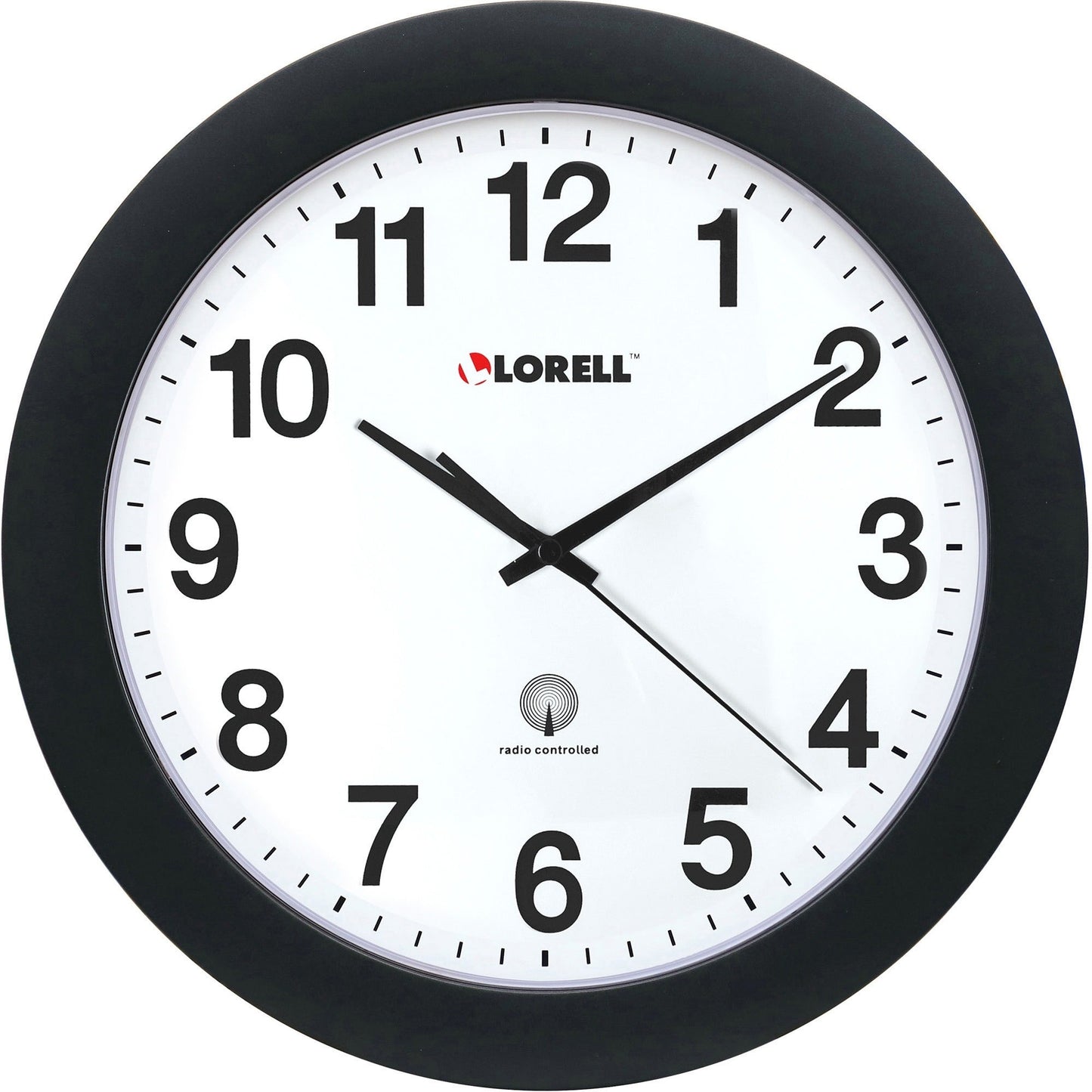 Lorell 12" Round Radio - Controlled Wall Clock with Atomic Time Adjustment (LLR - LLR60997) - SchoolOutlet