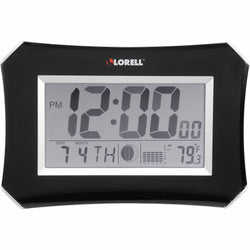 Lorell LCD Wall/Alarm Clock with Temperature Display and Snooze Alarm (LLR-LLR60998)
