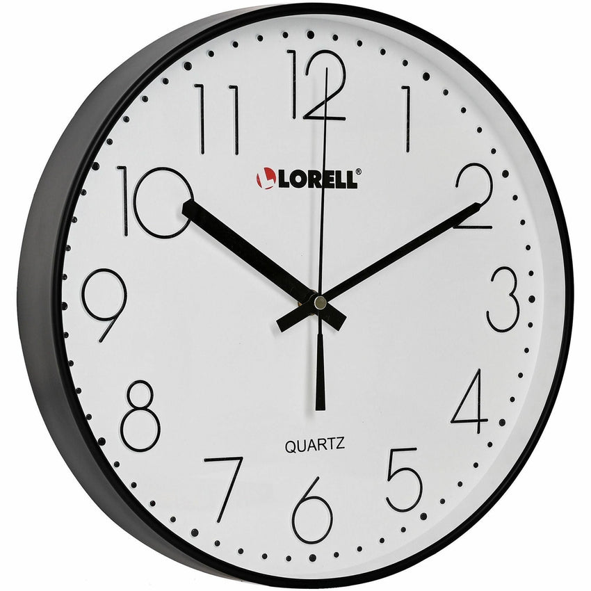 Lorell 12" Round Quiet Wall Clock with Silent Quartz Movement (LLR - LLR61011) - SchoolOutlet