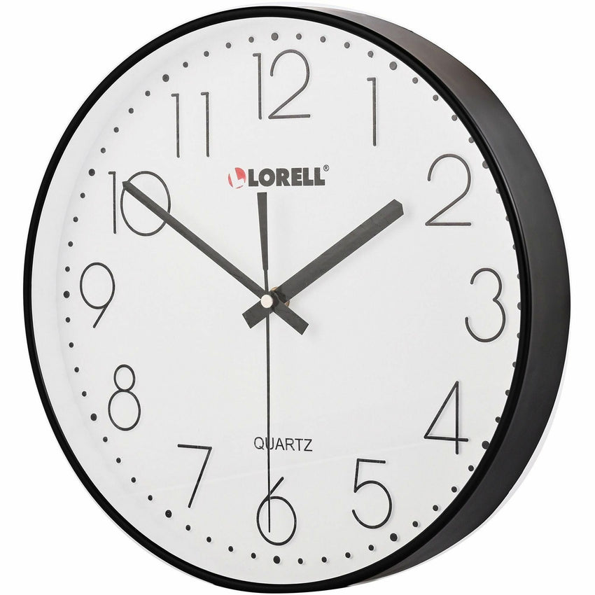 Lorell 12" Round Quiet Wall Clock with Silent Quartz Movement (LLR - LLR61011) - SchoolOutlet