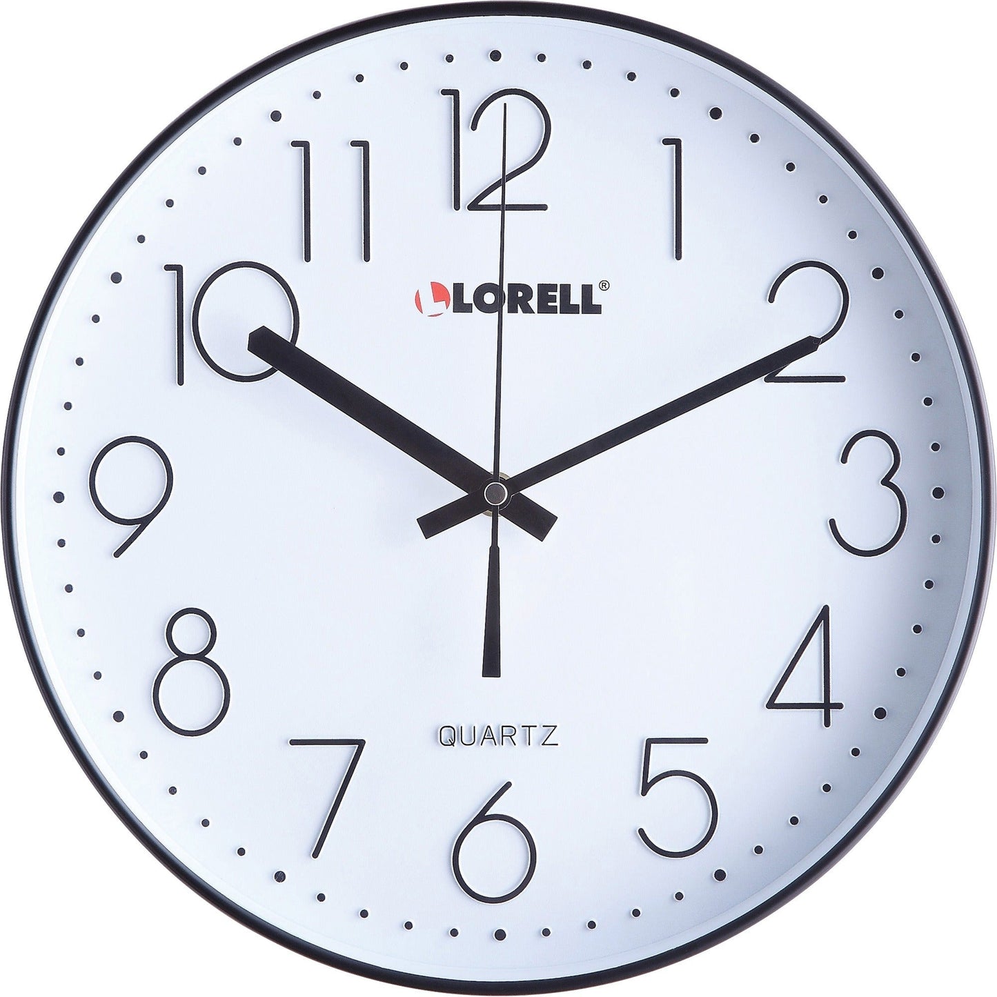Lorell 12" Round Quiet Wall Clock with Silent Quartz Movement (LLR - LLR61011) - SchoolOutlet
