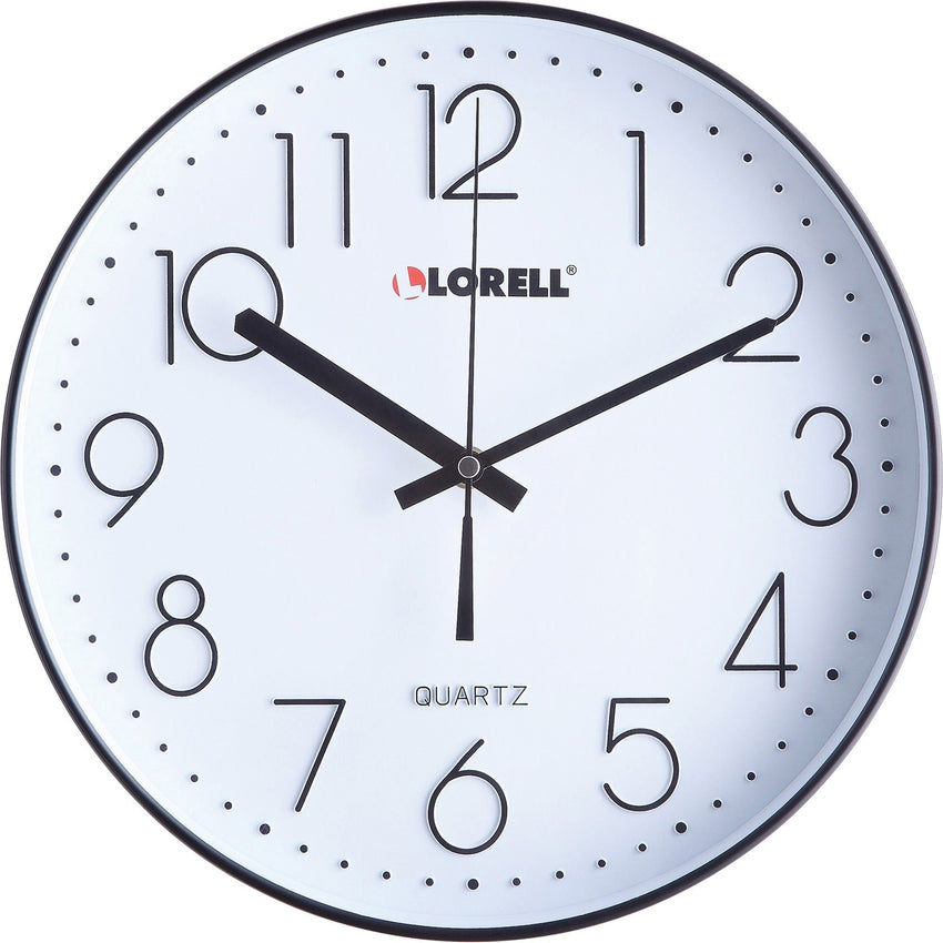 Lorell 12" Round Quiet Wall Clock with Silent Quartz Movement (LLR - LLR61011) - SchoolOutlet