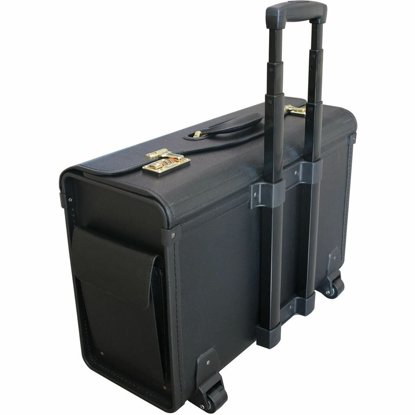 Lorell Rolling Travel Luggage Case Telescopic Handle Wheels Vinyl Storage for Books and Files (LLR - LLR61613) - SchoolOutlet