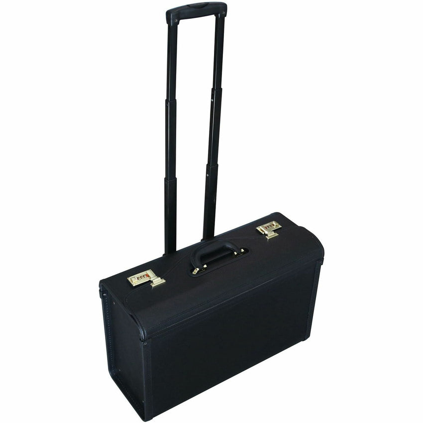 Lorell Rolling Travel Luggage Case Telescopic Handle Wheels Vinyl Storage for Books and Files (LLR - LLR61613) - SchoolOutlet