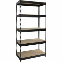 Lorell Fortress Riveted Shelving 5 Shelf Heavy Duty 3800 lb Capacity Boltless Steel Storage Rack (LLR-LLR61621)
