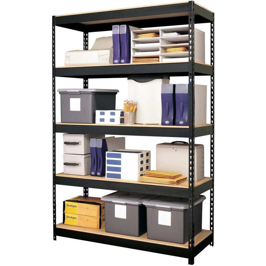 Lorell Fortress Riveted Shelving 5 Shelf Heavy Duty 3800 lb Capacity Boltless Steel Storage Rack (LLR - LLR61622) - SchoolOutlet