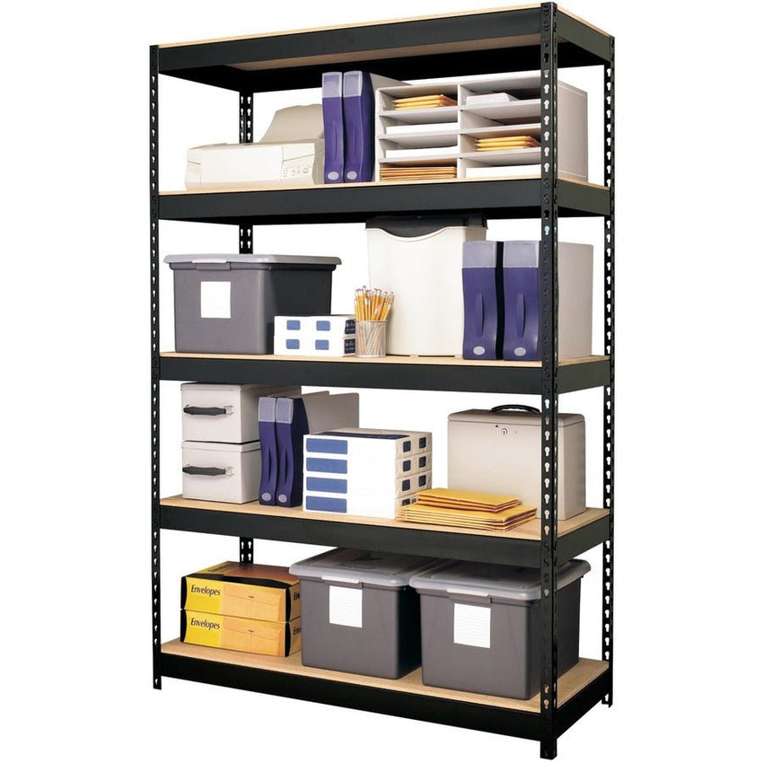 Lorell Fortress Riveted Shelving 5 Shelf Heavy Duty 3800 lb Capacity Boltless Steel Storage Rack (LLR - LLR61622) - SchoolOutlet