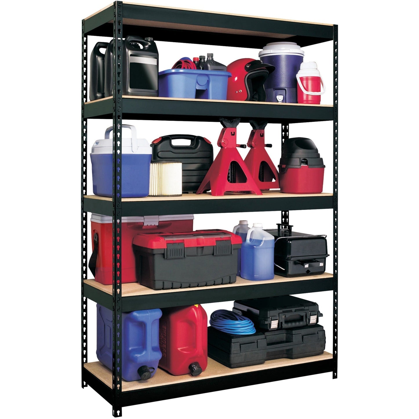Lorell Fortress Riveted Shelving 5 Shelf Heavy Duty 3800 lb Capacity Boltless Steel Storage Rack (LLR - LLR61622) - SchoolOutlet