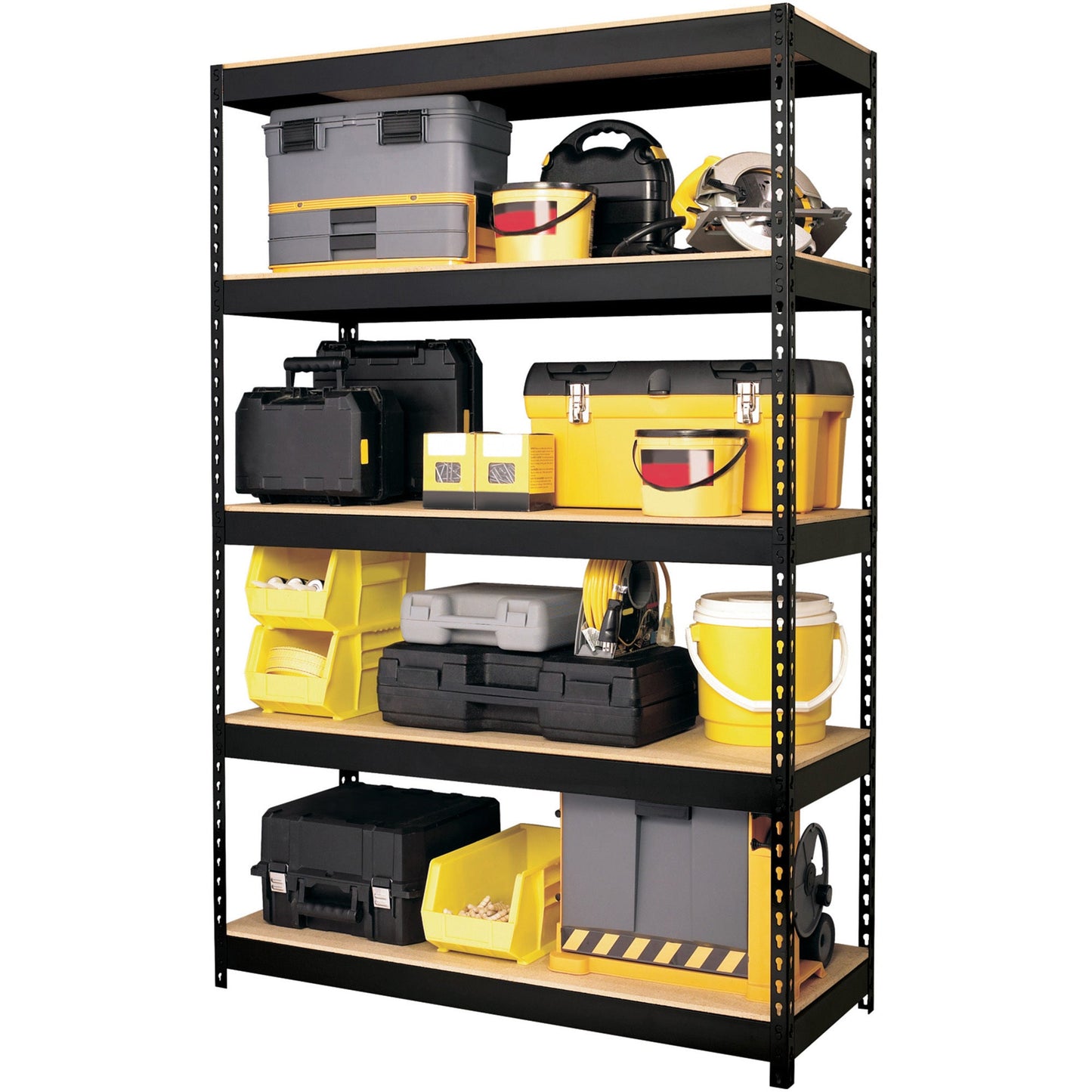 Lorell Fortress Riveted Shelving 5 Shelf Heavy Duty 3800 lb Capacity Boltless Steel Storage Rack (LLR - LLR61622) - SchoolOutlet