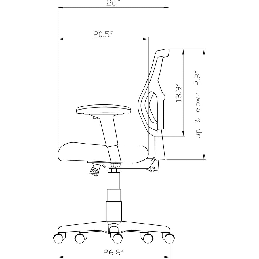 Lorell Multifunctional Mesh Mid - Back Executive Chair with Adjustable Lumbar and Tilt Mechanism (LLR - LLR62001X) - SchoolOutlet