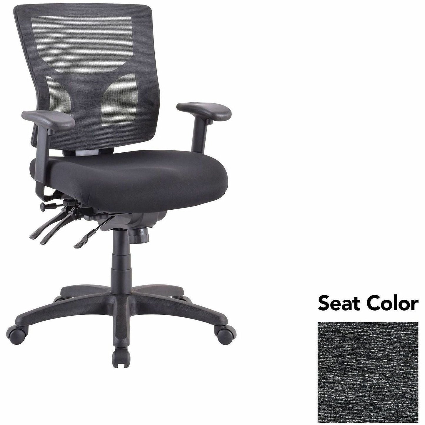 Lorell Multifunctional Mesh Mid - Back Executive Chair with Adjustable Lumbar and Tilt Mechanism (LLR - LLR62001X) - SchoolOutlet