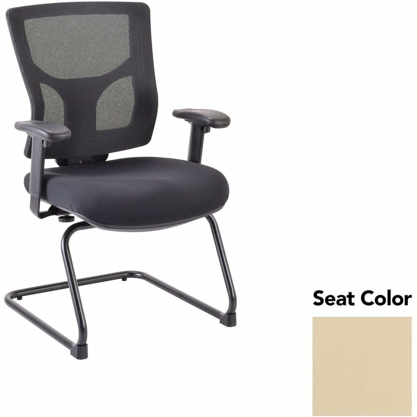 Lorell Conjure Mid - Back Mesh Sled Base Guest Chair with Adjustable Arms (LLR - LLR62009X) - SchoolOutlet