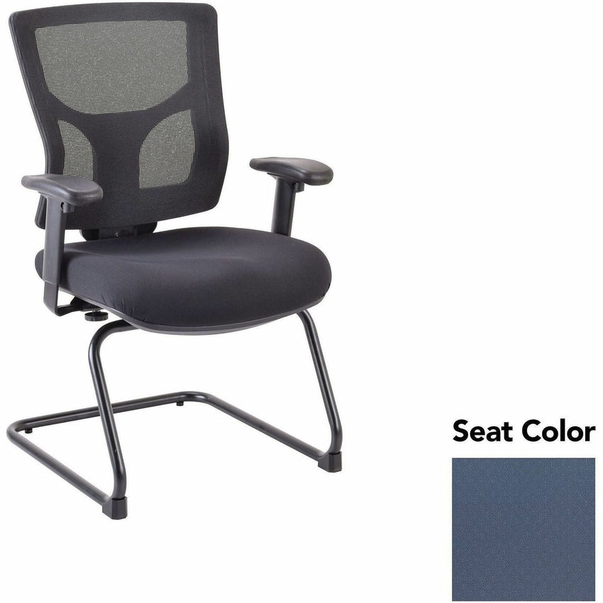 Lorell Conjure Mid - Back Mesh Sled Base Guest Chair with Adjustable Arms (LLR - LLR62009X) - SchoolOutlet