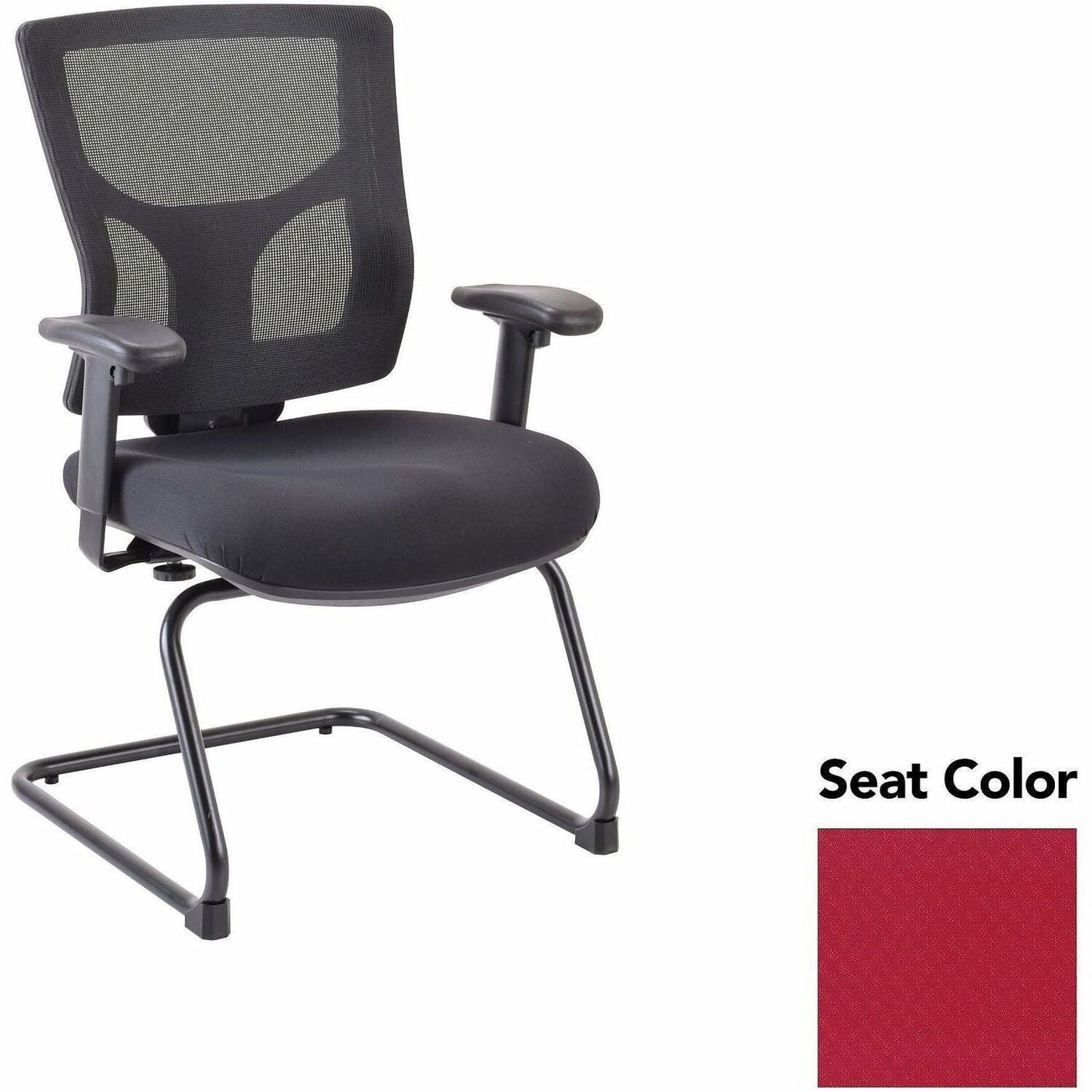 Lorell Conjure Mid - Back Mesh Sled Base Guest Chair with Adjustable Arms (LLR - LLR62009X) - SchoolOutlet