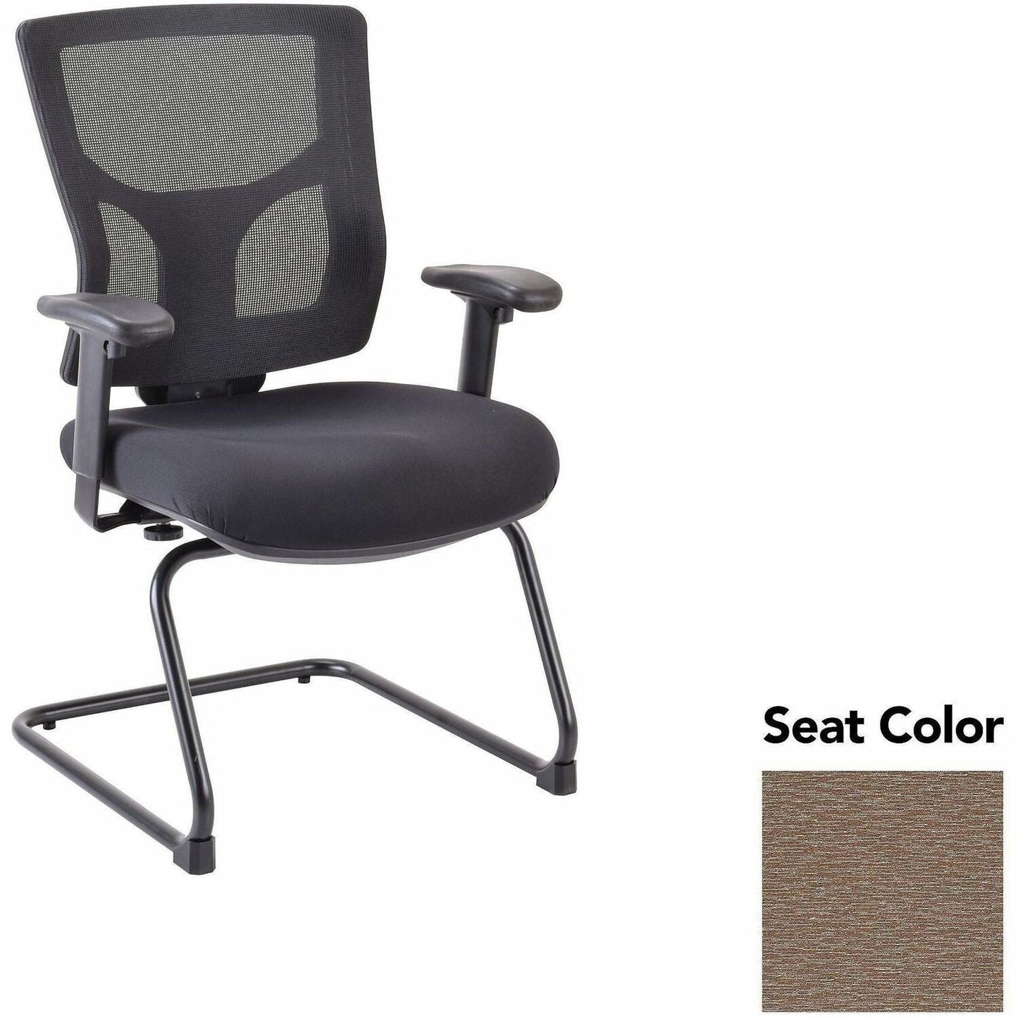 Lorell Conjure Mid - Back Mesh Sled Base Guest Chair with Adjustable Arms (LLR - LLR62009X) - SchoolOutlet