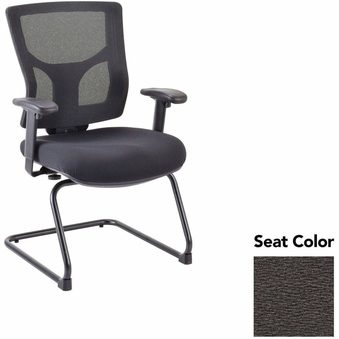Lorell Conjure Mid - Back Mesh Sled Base Guest Chair with Adjustable Arms (LLR - LLR62009X) - SchoolOutlet