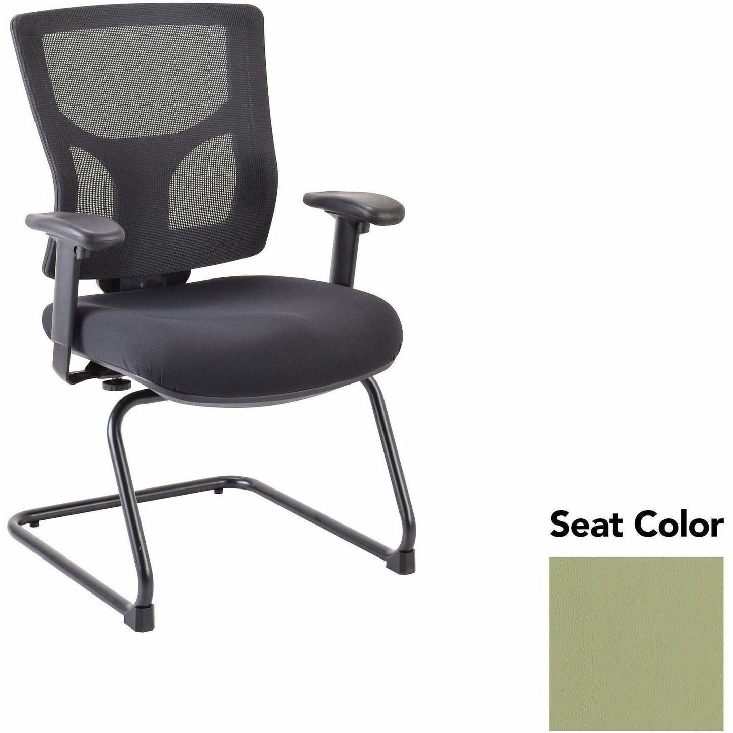 Lorell Conjure Mid - Back Mesh Sled Base Guest Chair with Adjustable Arms (LLR - LLR62009X) - SchoolOutlet