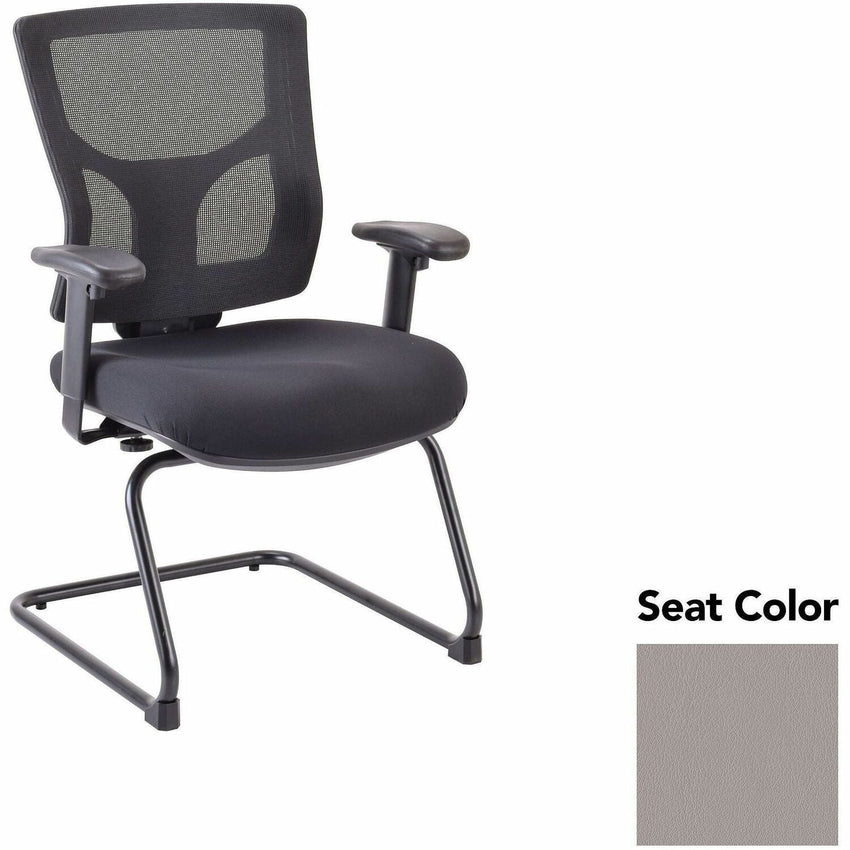 Lorell Conjure Mid - Back Mesh Sled Base Guest Chair with Adjustable Arms (LLR - LLR62009X) - SchoolOutlet