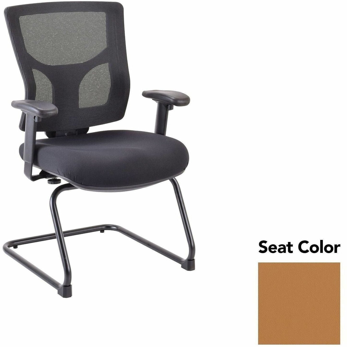 Lorell Conjure Mid - Back Mesh Sled Base Guest Chair with Adjustable Arms (LLR - LLR62009X) - SchoolOutlet