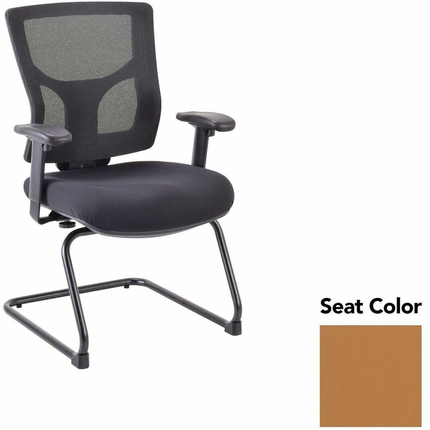 Lorell Conjure Mid - Back Mesh Sled Base Guest Chair with Adjustable Arms (LLR - LLR62009X) - SchoolOutlet