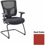 Lorell Conjure Mid - Back Mesh Sled Base Guest Chair with Adjustable Arms (LLR - LLR62009X) - SchoolOutlet