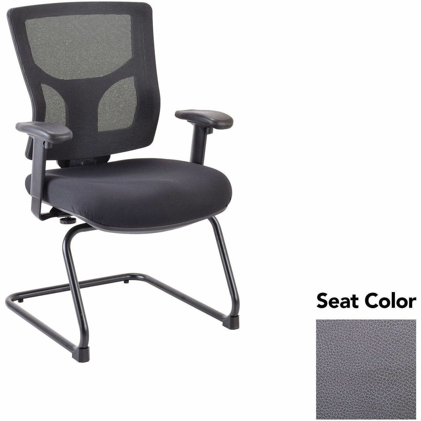 Lorell Conjure Mid - Back Mesh Sled Base Guest Chair with Adjustable Arms (LLR - LLR62009X) - SchoolOutlet